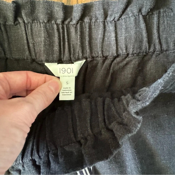 1901 Linen Wide Leg Urban Black Crop Stretch Pants Pockets Women’s Size Small - Picture 5 of 6